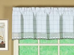 "Today's Curtain Adirondack 2-Tone Crochet Valance 12"", White/Gray, 60W x 12L"