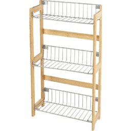 Motorola Nursery Kitchen shelf spice rack storage 33x42x13 cm 3 shelves bamboo and metal