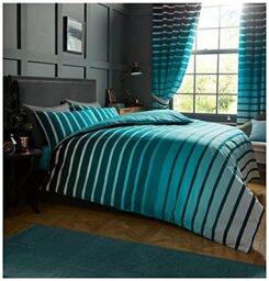 Gaveno Cavailia Luxurious Oscar Bed Set with Duvet Cover and Pillow Cases, Polyester-Cotton, [ King-Teal ]