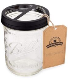 Jarmazing Products Mason Jar Toothbrush Holder ??? Black ??? with 16 Ounce Ball Mason Jar ??? Made from Rust-Proof Stainless Steel
