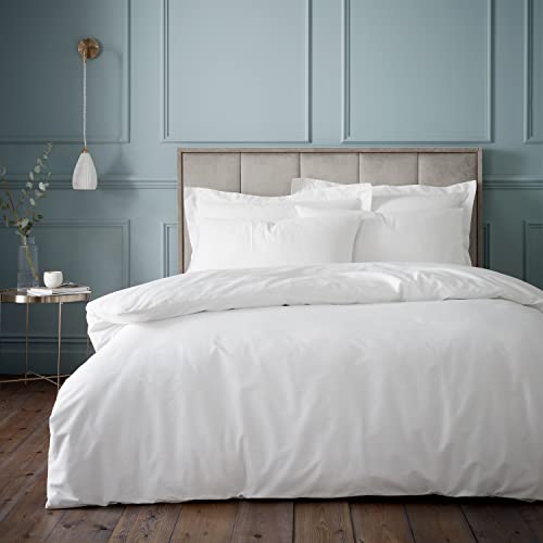 Bianca Fine Linens Bedding 180 Thread Count Egyptian Cotton Single Duvet Cover Set with Pillowcase White