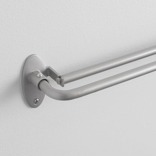 "Eclipse Clinton 5/8"" Blackout Double Wrap 28-48"" Sliding Window Curtain Rod in Brushed Nickel"
