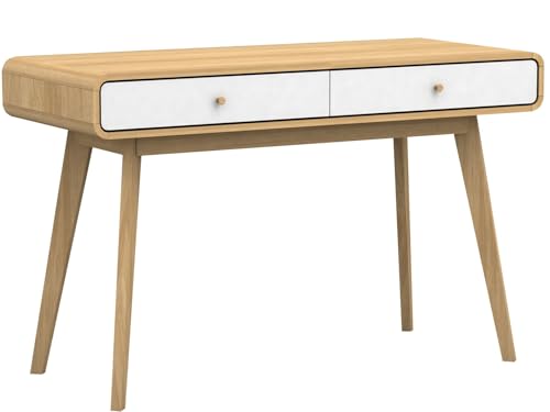 LOFT24 Cassie Desk in Oak White, 50x120x79cm (DxWxH)
