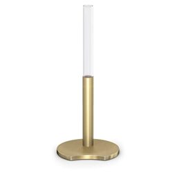 Swarovski Single Stem Vase, Glass Vase with a Brushed Gold Tone Base, from the Swarovski Garden Tales Collection