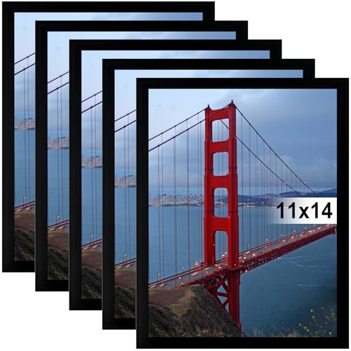 BESCRCL 11x14 Picture Frame Wall Hanging Photo Frame, Black, 5 Pack