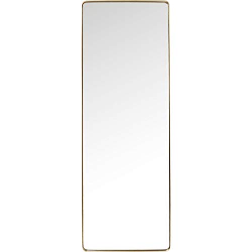 Kare Design Mirror Curve, Brass, Steel, Glass Mirrored, Rectangular Shape, Modern, Home Decor, Large Wall Mirror for Living Room, Hallway, Bedroom, Office, 200x70x5 cm (H/W/D)