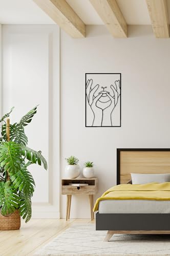 Stylish Black Decorative Metal Wall Accessory, 30 x 45 cm, 100% Metal, 2 mm Thickness, Perfect for Modern Home Decor & Art Display