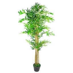 Leaf Design UK Artificial Bamboo Plants/Trees, Wood, Natural Green, 150cm
