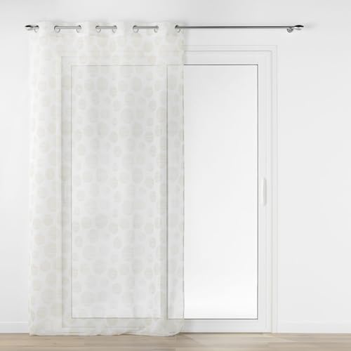 Douceur d'Intérieur Lunile Eyelet Sheer Curtain Panel (137 x 280 cm) Natural Printed Sablé Voile
