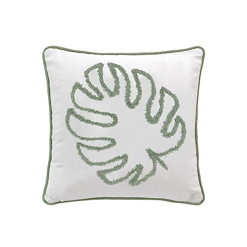 Douceur d'Intérieur, Mahe Natural Cushion Cover (40 x 40 cm) Cotton Plain and Fantasy