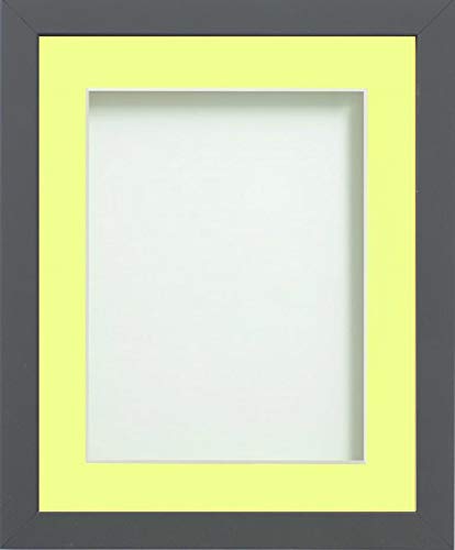 Frame Company Allington Grey Photo Frame with Lemon Bon Bon Mount, 8x6 for 6x4 inch, fitted with perspex