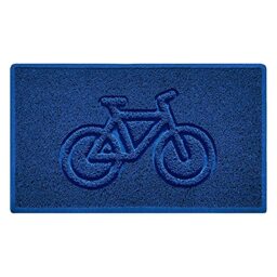 Nicoman Bike Embossed Shape Door Mat Dirt-Trapper Washable Barrier Doormat-(Use Indoor or Sheltered Outdoor)-(75x44cm/29.5x17.3inches,Medium) Blue