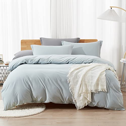 Dreaming Wapiti Duvet Cover Set, Queen Size, Cornflower Blue, 3 Piece Set (Duvet Cover, 2 Pillow Shams), Microfibre, Zipper Closure, Breathable & Soft