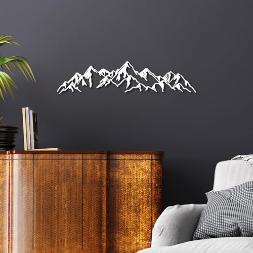 Elegant White Decorative Metal Wall Accessory, 62 x 14 cm, 100% Metal (1.5 mm Thick), Lightweight & Easy to Hang, Perfect for Modern Home Decor