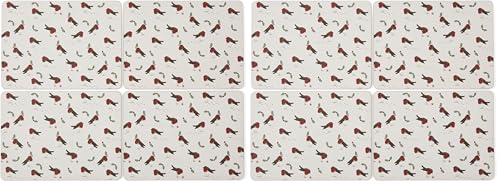 Cooksmart Christmas Robins Retreat Set of 4 Placemats - Decorative Table Placemats with Festive Robin Design - Non-Slip, Washable Kitchen Table Mats - Stylish Dining for Home & Entertaining