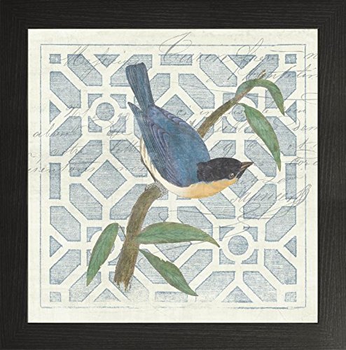 Frame Company Watson Range Monument Etching Tile I Blue Bird by Wild Apple Portfolio, Frame - 40 x 40 cm, Black