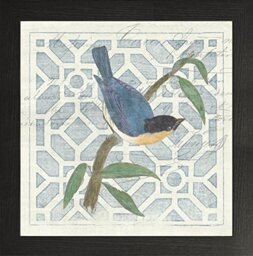 Frame Company Watson Range Monument Etching Tile I Blue Bird by Wild Apple Portfolio, Frame - 40 x 40 cm, Black