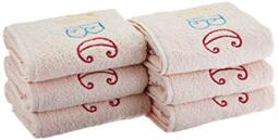 Eurofirany Baby Hand Towel Cotton Soft Pattern Thick Set of 6 Oeko-Tex, Pink, 50 x 90 cm