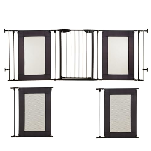Dreambaby Denver Adapta Baby Safety Gate - Fits Opening from 85.5-316m Wide & 74cm Tall - Includes 2x 58cm extension - Suitable Barrier for Stairs, Irregular Openings, & Wide Areas - Black