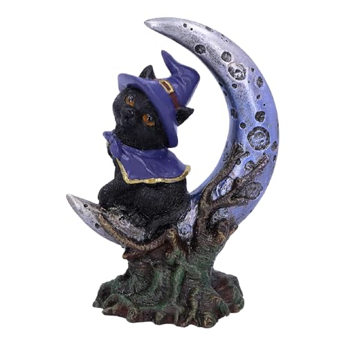 Nemesis Now Sooky Witches Familiar Black Cat and Crescent Moon Figurine 11.5cm, Resin, Witches Familiar Cat Figurine, Sooky Figurine, Witchy Gift, Cast in the Finest Resin, Lovingly Hand-Painted