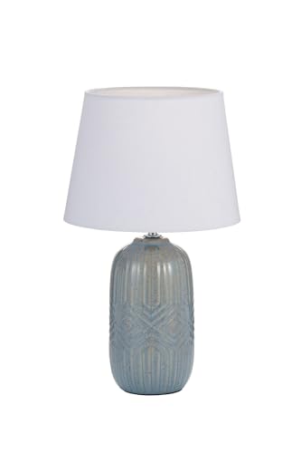 Paulmann Pauleen 48321 Table Light Glowing Hug E14 max. 20W White, Grey Blue Fabric, Ceramic Bedside Table Light