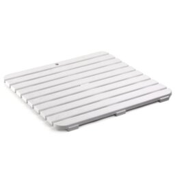 TATAY Square shower floor made of strong plastic, wood effect finish, with anti-UV, anti-slip protection, with rubber plugs at the base.