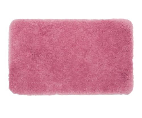 Gözze - Deluxe bath rug with extra high pile, 100% polyester (microfiber), with non-slip coating, 50 x 70 cm - antique pink