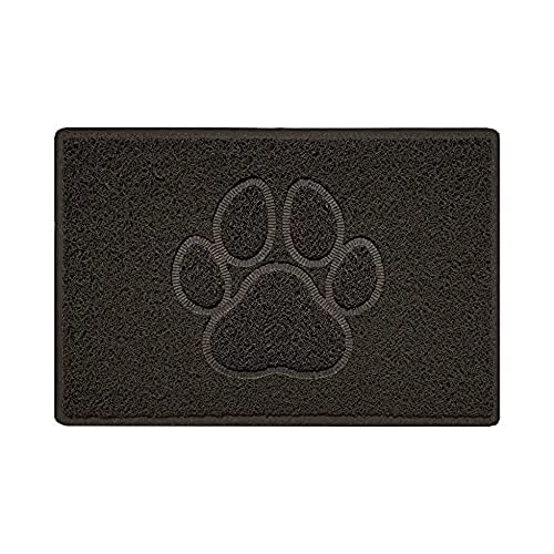 Nicoman Paw Embossed Shape Outdoor Only Dirt-Trapper Door Mat Washable Barrier Heavy Duty Doormat - (Drainage Open-Back, Small, Brown, 60 x 40cm)