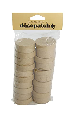 D??copatch - Ref EV009O - Small Circular Boxes (Pack of 10) - Papier Mach?? Object to Decorate - 5 x 5 x 3cm - Decorate with D??copatch Papers & PaperPatch Glue, Glitter, Paints