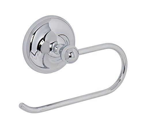 Croydex Grosvenor Solid Brass Toilet Roll Holder with Chrome Finish, Bathroom Storage Solution, Easy Fit Flexi-Fix Accessories, All Fixings Included, Screw or Glue Installation