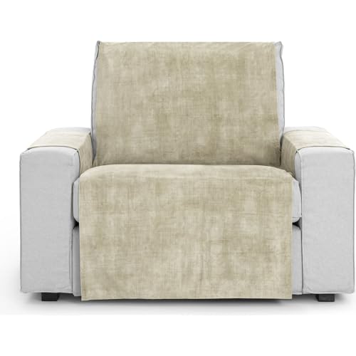 ECOMMERC3 Universal and Versatile 1 Seater Sofa Cover - Ecru Colour Protector Easy to Install for Back, Seat and Arms