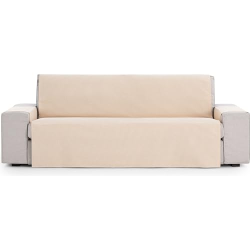 ECOMMERC3 - Universal Adjustable Sofa Cover Size 4 Seater Partial Protection for Sofa ??? Ochre Colour Easy Installation with Elastic Bands