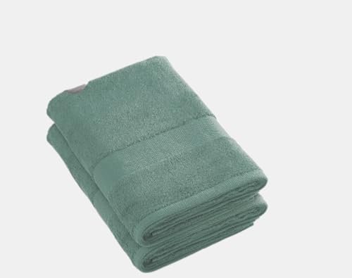 Pure Cotton - Set of 2 Bath Sheets - Terry Cotton - Soft to the Touch - Standard 100 by Oeko-TEX - Washable at 40°C - 2 x 70 x 140 cm - Bottle Green