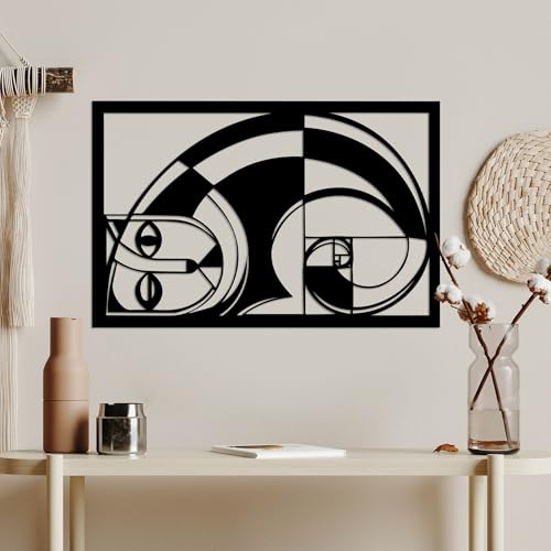 Stylish Black Decorative Metal Wall Accessory, 56 x 36.5 cm, 100% Metal, 1.5 mm Thickness, Perfect for Modern Home Decor & Art Display