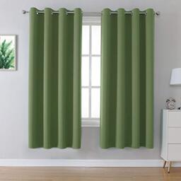 DUALIFE Grommet Curtains Sage Green 72 Inch Length 2 Panels Set Light Blocking Curtains for Bedroom Thermal Insulated Room Darkening Curtains Panels 52 x 72 Inches Long