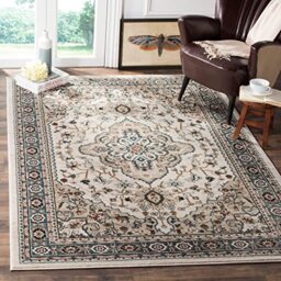 SAFAVIEH Traditional Rug for Living Room, Dining Room, Bedroom - Lyndhurst Collection, Short Pile, in Cream and Beige, 90 x 150 cm