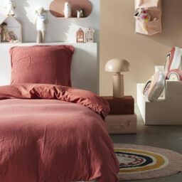TODAY Single Bed Linen 140 x 240 cm Cotton Gauze Terracotta