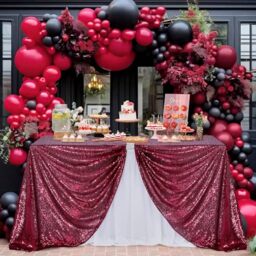 B-COOL Rectangle Sequin Tablecloth Sparkle Fabric: Table Cloth Linen Glitter Cake Table Cloth for Wedding Party Banquet Christmas Birthday 50x80 Inch