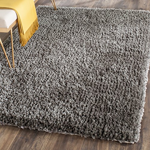 Safavieh Shaggy Indoor Hand Tufted Rectangle Area Rug, Popcorn Shag Collection, SG267, in Grey, 152 X 244 cm for Living Room, Bedroom or Any Indoor Space