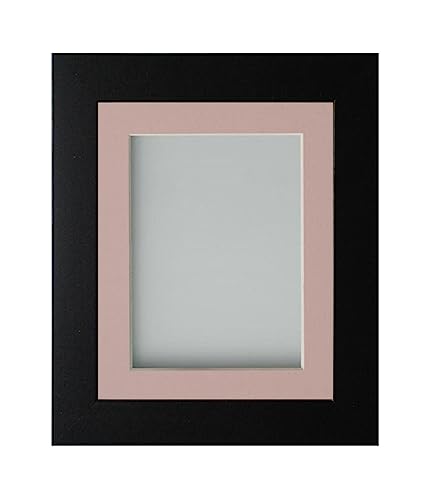 Frame Company Watson Matte Black Picture Photo Frame fitted with Perspex, 24x20 inch with Pink Mount for image size 20x16 inch