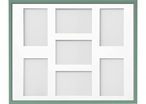 Frame Company Drayton Multi Aperture Photo Frame, Green, 20x16 for 6x4 inch (x7)
