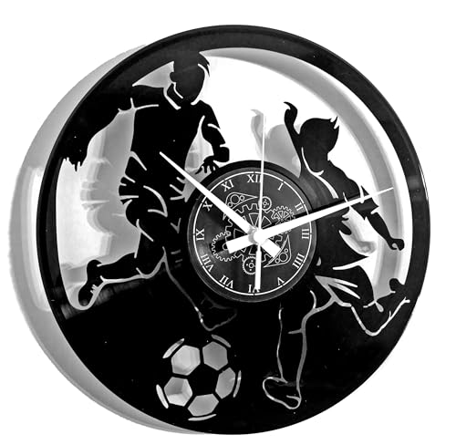 Instant Karma Clocks - Football Wall Clock - Dynamic Soccer Player Silhouette Design - Silent Quartz Movement - Perfect for Athletes, Sports Fans, and Kids' Rooms