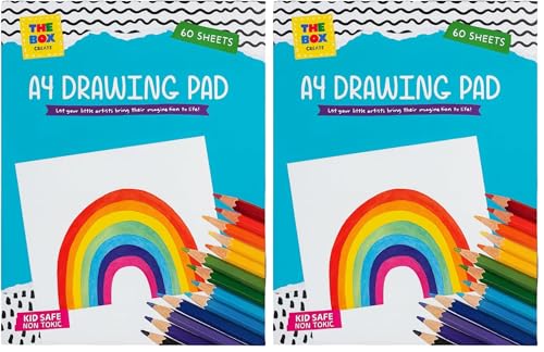 A4 Drawing Pad 60 Sheets ??? Multi-Purpose Sketch Book for Kids and Adults ??? Essential Drawing Pad for School, Home, and Creative Projects ??? Versatile A4 Sketchbook for Everyday Use (Pack of 2)