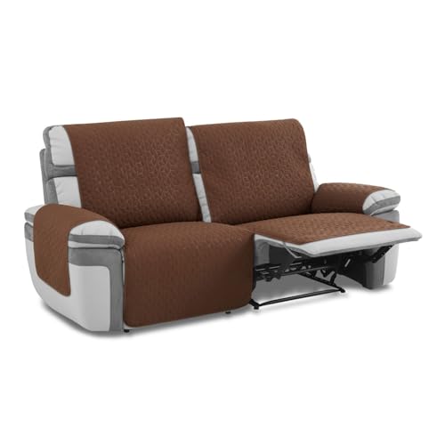 MAXIFUNDAS FUNDAS DE SOFA & CHAISE LONGUE -Relax 3 Seater Sofa Cover Slam, Brown. Salvasof?? liquid repellent and non-slip backing.