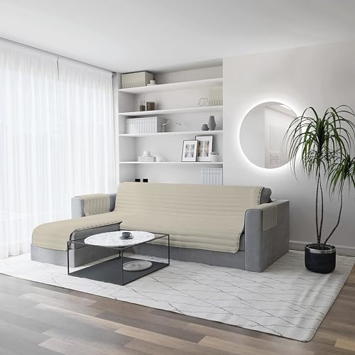 Italian Bed Linen Trendy Doubleface Sofa Cover, Cream 190cm, 100% microfiber,