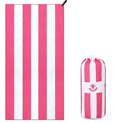 4Monster Quick Dry Beach Towel, Ultra Absorbent Microfiber Travel Towel, Lightweight & Compact for Beach, Swimming, Camping, Pool, Water Sports & Yoga