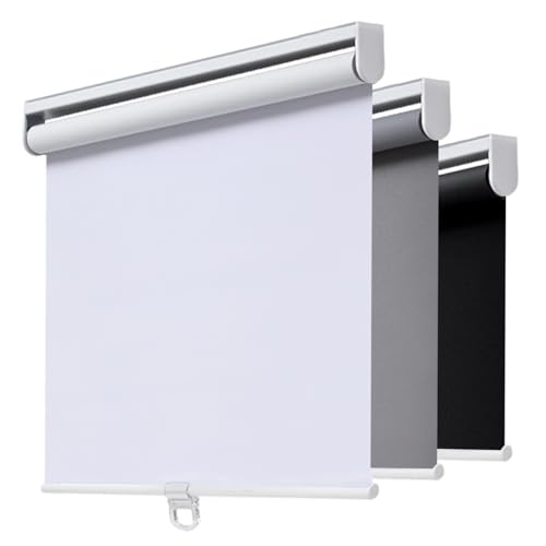 "AOSKY Cordless Roller Shades Blackout Blinds for Windows Room Darkening Rolled Up Shades with Spring System, UV Protection Window Shades Door Blinds for Home and Office (16"" W x 72"" H, White)"