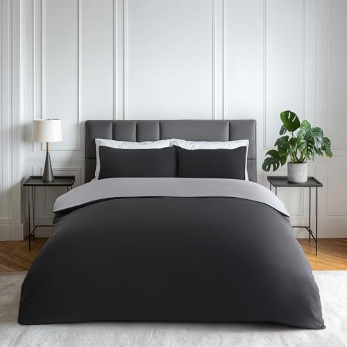 Emma Barclay Lyla Reversible Duvet Set in Black/Grey - King