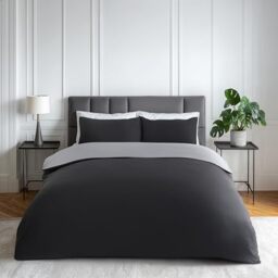 Emma Barclay Lyla Reversible Duvet Set in Black/Grey - King