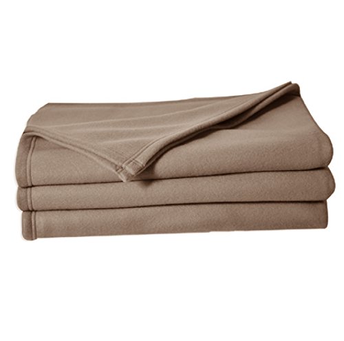 Poyet Motte Poleco Blanket in Polyester Fleece - Taupe, polyester, taupe, 220x180 cm